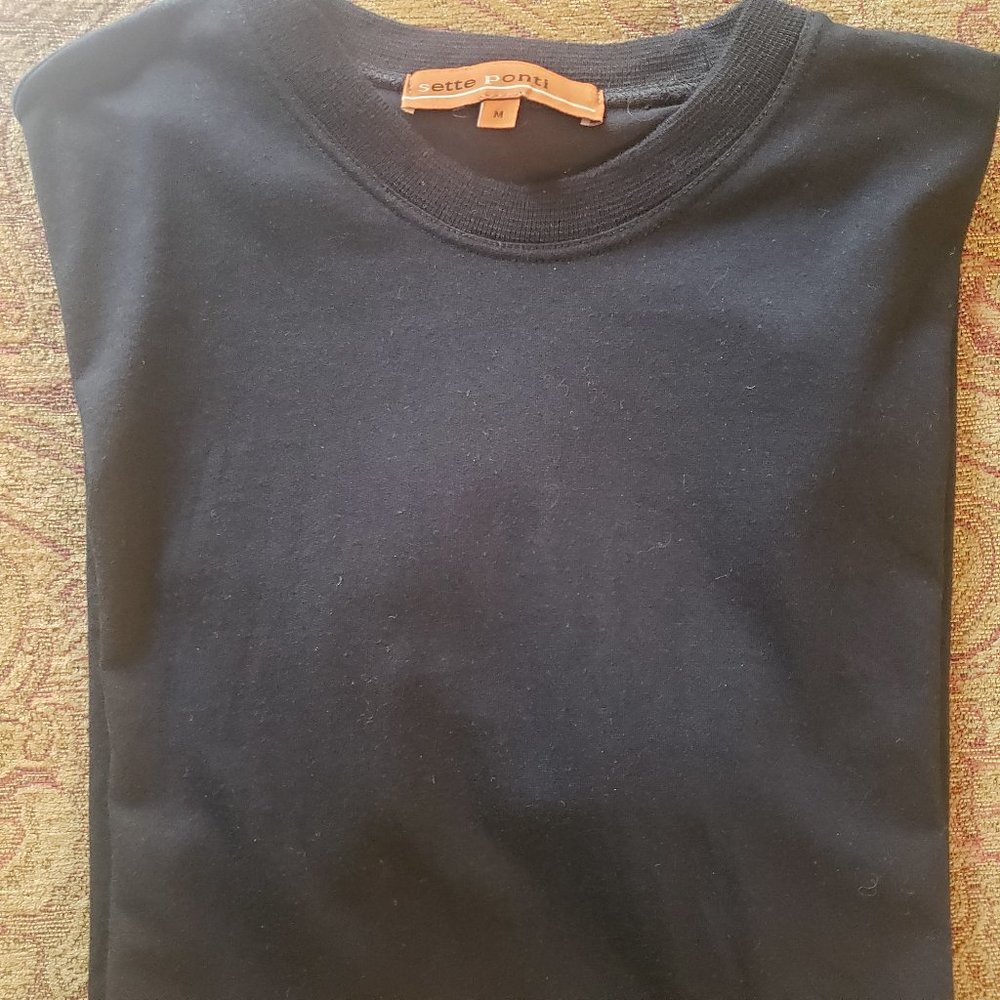 Men's Sette Ponti Crew Neck Short Sleeve Black Tee